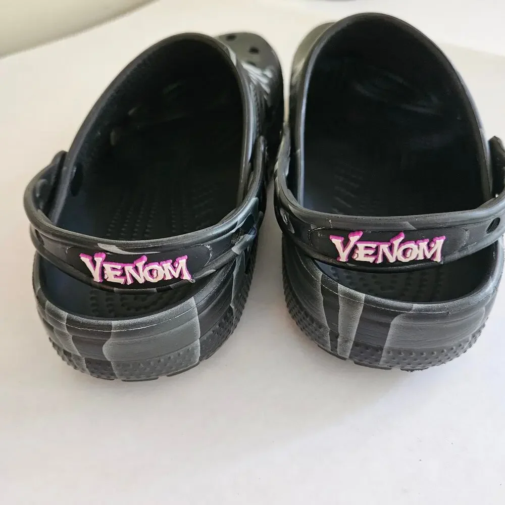 Crocs Black Venom Graphic Classic Clog Size Men 7 / Women 9 Spider-Man Marvel
